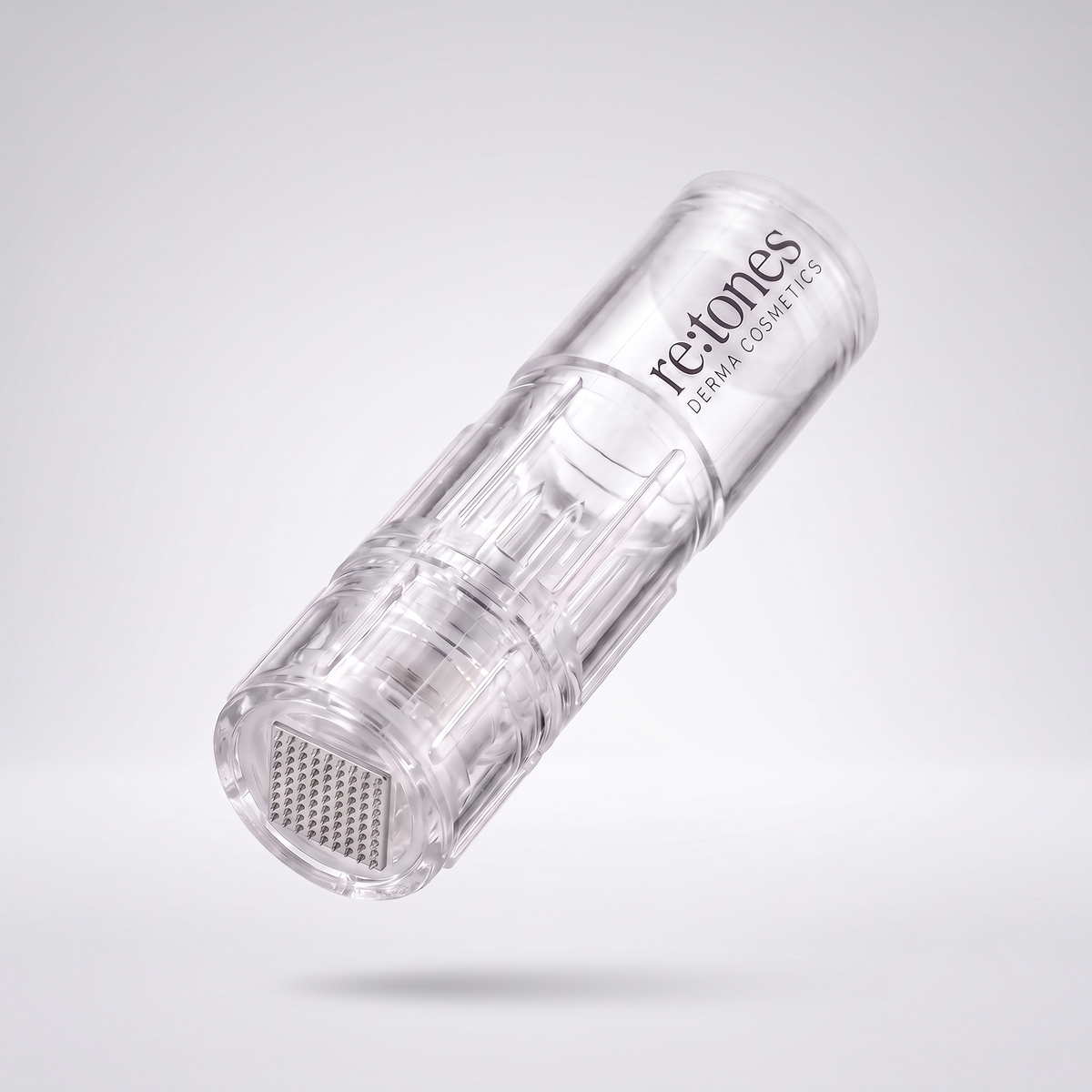 re:tones PRO-5D Nano cartridge, clear body with the square 8 micron needle array at the tip