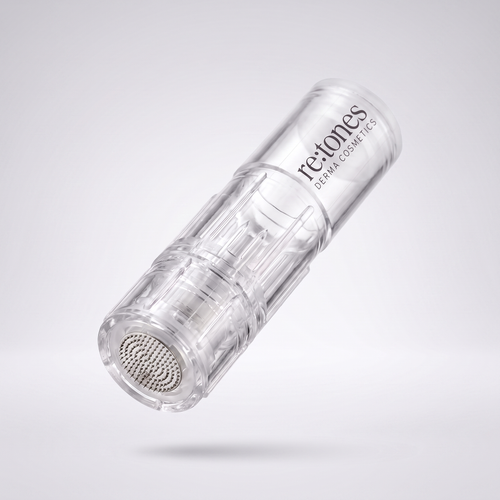re:tones PRO-R Nano cartridge, clear body with the round 15 micron needle array at the tip