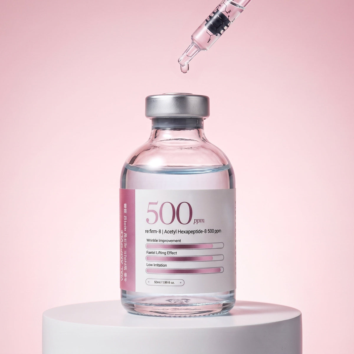 re:tones 03 Wrinkle Peptide Lifting, 50 mL crimp-sealed vial, dosed with the plastic syringe